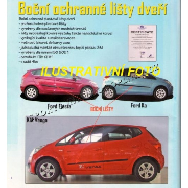 Boční lišty dveří (F-6), Toyota Aygo, 2005+, 3 dveř.