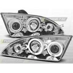 FORD FOCUS MK2 2004-08 PŘEDNÍ ČÍRÁ SVĚTLA ANGEL EYES CHROME