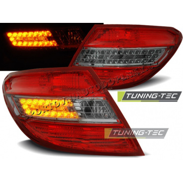 MERCEDES C-KLASA W204 SEDAN 2007-10 ZADNÍ LED LAMPY RED SMOKE