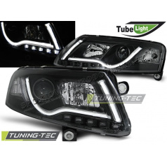 AUDI A6 C6 04.2004-2008 PŘEDNÍ ČÍRÁ SVĚTLA LED TUBE LIGHTS BLACK