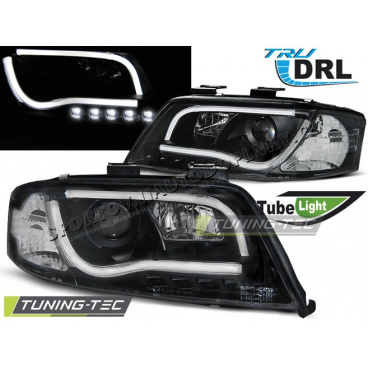 Audi A6 05.1997-05.2001 přední čirá světla Led Tube Lights TRU DRL black