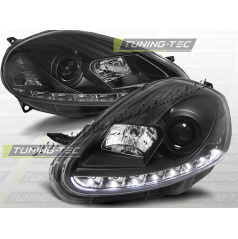 FIAT GRANDE PUNTO 2005-09 PŘEDNÍ ČÍRÁ LED SVĚTLA DAYLIGHT BLACK