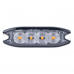 Výstražná plochá záblesková lampa 4 LED R65 R10 12-24V AMIO-02298