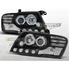 MITSUBISHI PAJERO V60 2001-06 PŘEDNÍ ČÍRÁ SVĚTLA ANGEL EYES BLACK