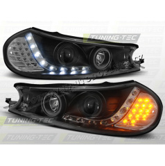 FORD MONDEO MK2 1996-00 PŘEDNÍ ČÍRÁ SVĚTLA DAYLIGHT LED BLACK