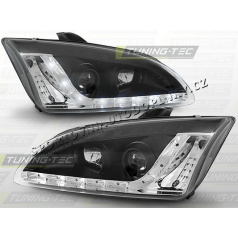 FORD FOCUS MK2 2004-08 PŘEDNÍ ČÍRÁ SVĚTLA DAYLIGHT LED BLACK