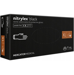 Černé nitrilové rukavice Mercator Nitrylex Basic velikost XL 100 ks.