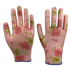Rukavice zahradní vel. 8 NITRILE flowers pink
