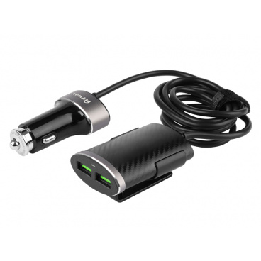 Luxusní nabíječka 2+2 USB 12/24V 5,1A + 100 cm kabel