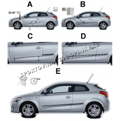 Boční ochranné lišty dveří - VW Up!, 2012 -, 5 dveř.