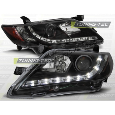 TOYOTA CAMRY 6 XV40 2006-09 PŘEDNÍ ČÍRÁ SVĚTLA DAYLIGHT LED BLACK