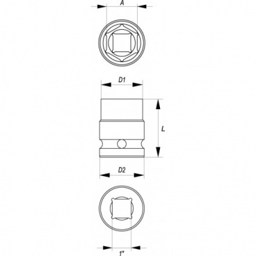 Nástavec 1" rázový šestihranný 41 mm CrMo