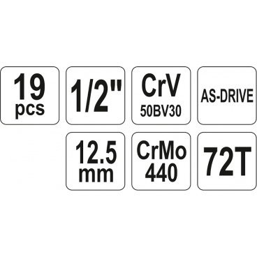 Gola sada 1/2" 19 ks