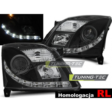 OPEL VECTRA C 04.2002-08.2005 PŘEDNÍ ČÍRÁ SVĚTLA DAYLIGHT LED DRL BLACK