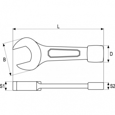 Klíč maticový plochý rázový 32 mm