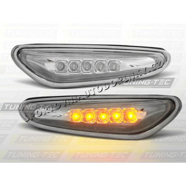 BMW E46 01-05 BOČNÍ BLINKRY LED - CHROM - sedan / touring