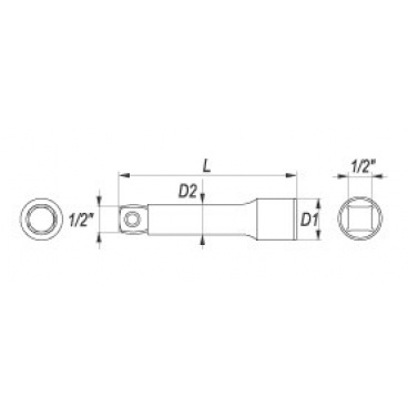 Nástavec 1/2" prodlužovací 254 mm odchylný