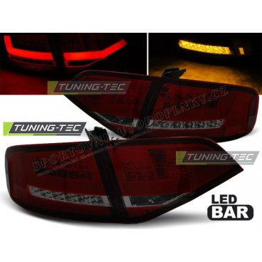 Audi A4 B8 2008-11 Sedan zadní lampy red smoke LED