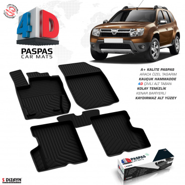 Gumový set 4D přesných autokoberců Dacia Duster 2009-18