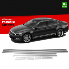 Nerez lišty dveří VW Passat B8 2014-19 8 ks