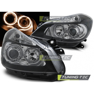 Renault Clio 3 2005-2009 přední čirá světla angel eyes black