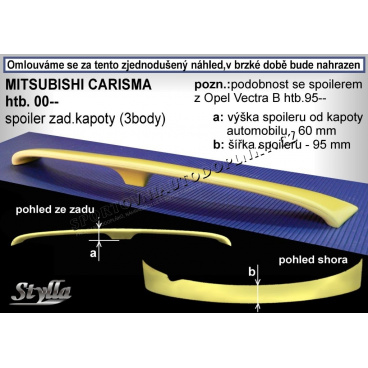 MITSUBISHI CARISMA HTB (00+) spoiler zad. kapoty (EU homologace)