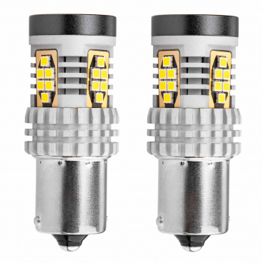 LED žárovky CANBUS 3020 24SMD 1156 BA15S P21W R10W R5W Bílá 12V 24V AMIO-02797