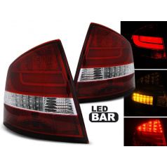 Škoda Octavia 2 sedan 2004-12 zadní lampy red white LED BAR