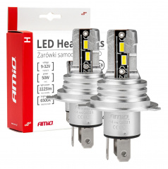 Automobilové LED žárovky série H-mini H4/H19 6500K Canbus AMIO-03331