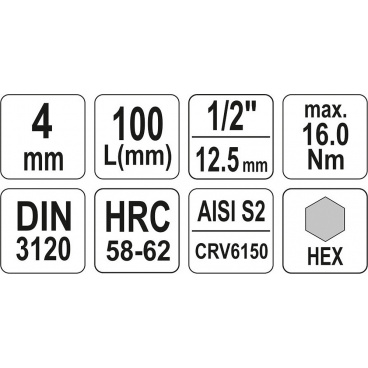 Nástavec prodloužený 1/2" bit Imbus H4