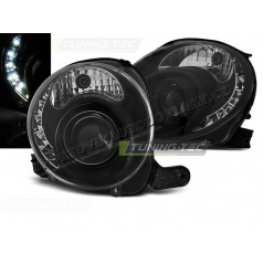 Fiat 500 2007-  přední čirá black LED (LPFI24)