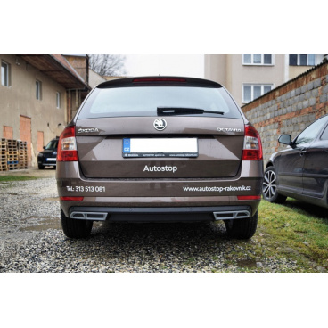 Nástavce zadního difuzoru - RS exhaust alu look Škoda Octavia III