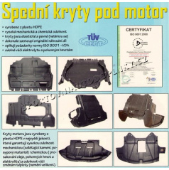 ŠKODA KRYT MOTORU SPODNÍ