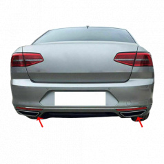 Nerez leštěné koncovky výfuku Omtec VW Passat B8 2015-19 sedan