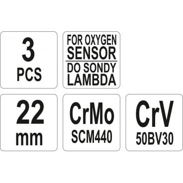 Sada klíčů nástrčných na lambda sondy 3 ks