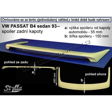 VOLKSWAGEN PASSAT B4 SEDAN (93-96) spoiler zad. kapoty (EU homologace)