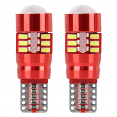Žárovky 27 SMD LED T10 (W5W) 12V bílá CAN-BUS s čočkou