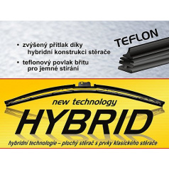 Stěrače hybrid- teflonový břit a 11 adaptérů 300mm-710mm