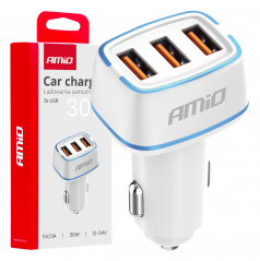 Autonabíječka 3x USB-A 30W AMIO-03889