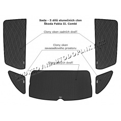 Sluneční clony sada - zadní dveře, zadní okna, páté dveře, Škoda Fabia II Combi