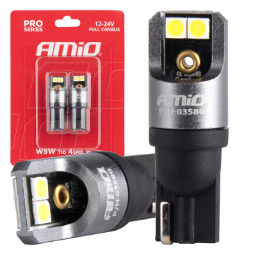 LED žárovky FULL CANBUS PRO T10 W5W 4x3030 SMD bílé 12V 24V 