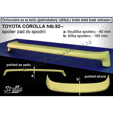 TOYOTA COROLLA HTB  (92-97)  spoiler zad. dveří spodní TC4L