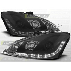 FORD FOCUS MK1 2001-04 PŘEDNÍ ČÍRÁ SVĚTLA DAYLIGHT LED BLACK