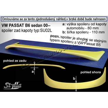 VOLKSWAGEN PASSAT B6 SEDAN (00+) spoiler zad. kapoty (EU homologace)