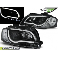 AUDI A3 8P 05.2003-03.2008 PŘEDNÍ ČÍRÁ SVĚTLA LED TUBE LIGHTS BLACK