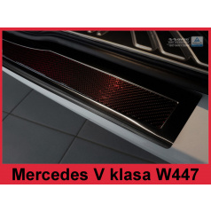 Nerez kryt-černá ochrana prahu zadního nárazníku Mercedes V W447 2014+