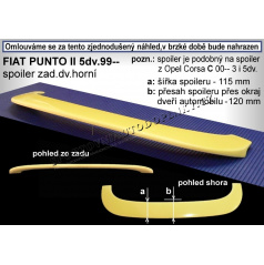 FIAT PUNTO II 5D (99+) spoiler zad. dveří horní (EU homologace)