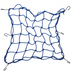 Pružná upevňovací síť s háčky 42x42 cm - modrá