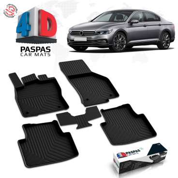 Gumový set 4D nejkvalitnějších přesných autokoberců VW Passat B8 facelift 2019+