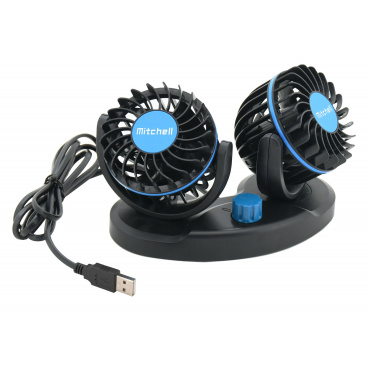 Ventilátor MITCHELL DUO 2x85mm USB 5V na palubní desku